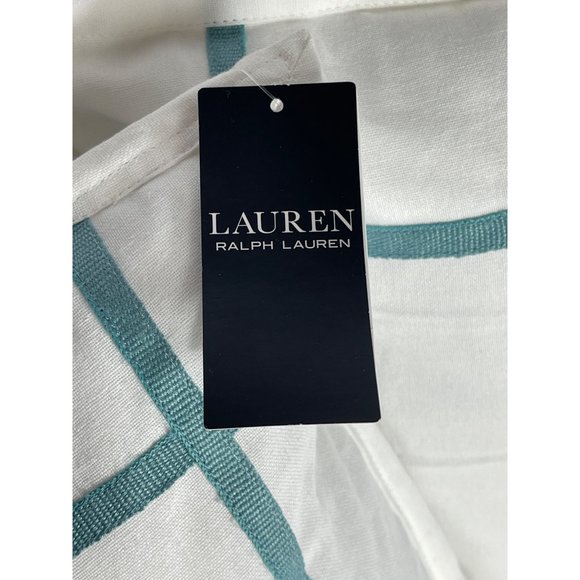 New Ralph Lauren Home Throw Pillows White with Turquoise Stripes Never Used - Picture 4 of 13